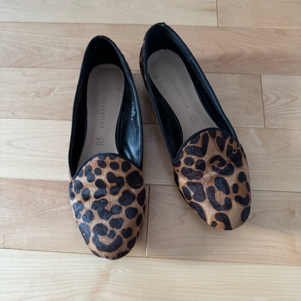 Marks & Spencer Brown and Black Leopard Print Loafers